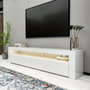 Hanah Home Soporte para TV Blanco con Luces LED